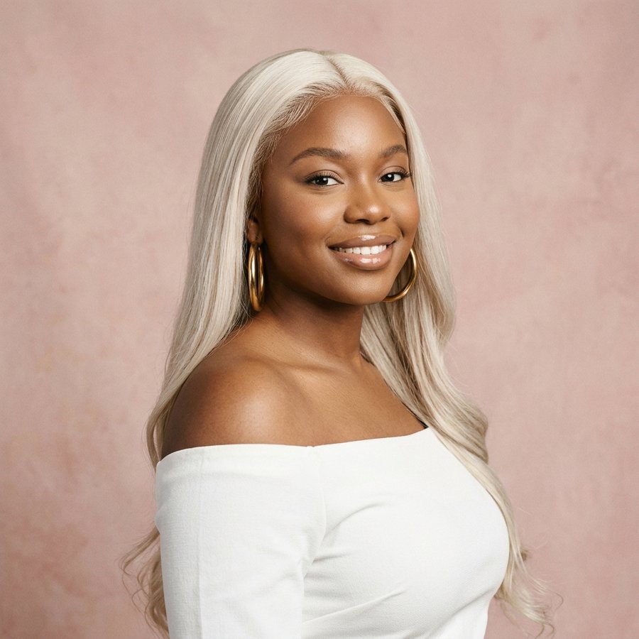 Platinum blonde HD lace wig