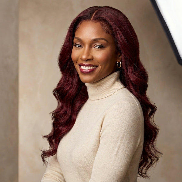 Burgundy Body Wave Lace Wig – 22"