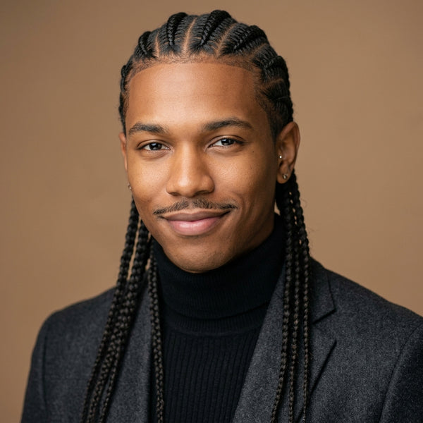 Full Lace Braided Men Unit – 14"